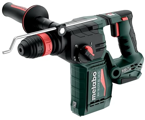 metabo Akku-Kombihammer KH 18 LTX BL 24 Q, 18 V, 2,2 J Schlagenergie | 4750/min Schlagzahl, Vibrationsdämpfung, LED, metabo Quick, Brushless, SDS-plus, 3 Funktionen: Bohren, Hammerbohren, Meißeln