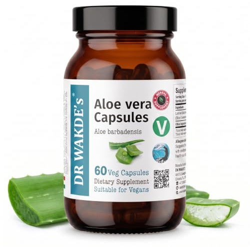 DR WAKDE'S Aloe Vera Kapseln (60 Veg Caps, Ayurveda-Ergänzung, Vegan, Kräuter, Natürlich)