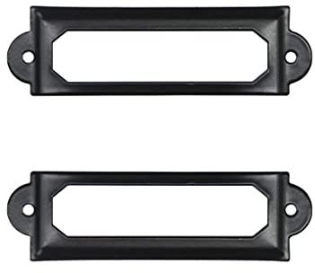 Adiyer Etikettenhalter, Metall, 60 x 17 mm, Schwarz, 40 Stück