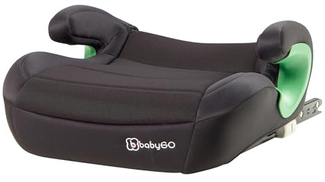babyGO Sitzerhöhung Bursa III nach neuer I-Size Norm - Kindersitzerhöhung mit verstellbarem Isofix - Kindersitz/Autositz für Kinder Schwarz (135-150)