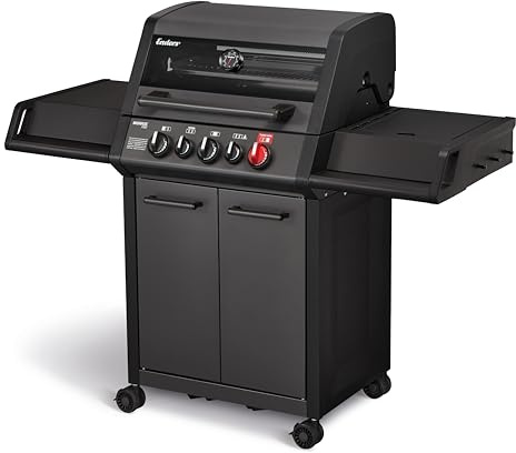 Enders® Gasgrill MONROE PRO 3 SIK TURBO SHADOW, 3-Edelstahlbrenner, Seitenkocher, Infrarot-Backburner, Sichtfenster, HEAT RANGE™, SWITCH GRID™, 800 °C TURBO ZONE™, SIMPLE CLEAN™, #8381