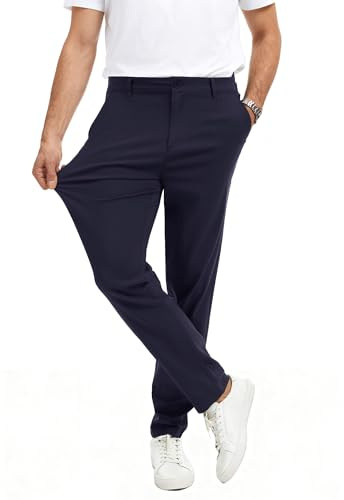 YYIDATON Herren Chinohose Stilvolle Slim Fit Super Stretch Hosen Angenehme Stoffhose Business & Freizeit Hose für Männer (Marine, X-Large)