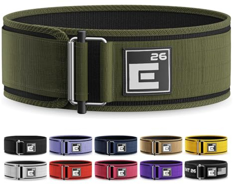 Selbstsichernder Premium Gewichthebergürtel für seriöse funktionelle Fitness, olympischen Hebesport, Hebegürtel für Männer und Frauen, Trainingsgürtel für Kreuzheben, Größe L, Grün