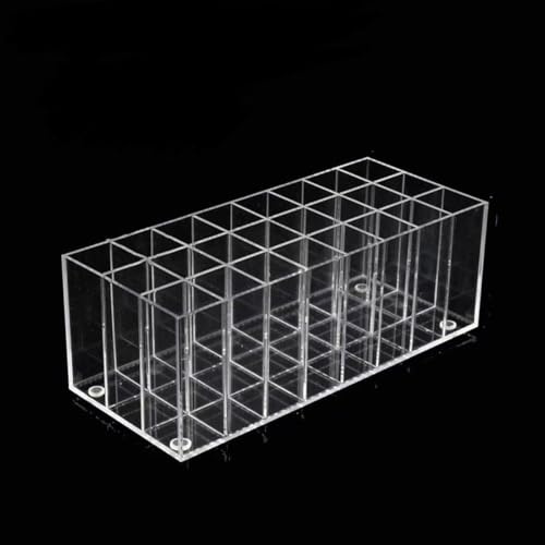 DRERIO Lippenstift-Organizer große Box mit 24 Fächern | Acryl-Lipgloss-Ständer, Aufbewahrung für Pinsel, Lippenstifte & kleine Schminke