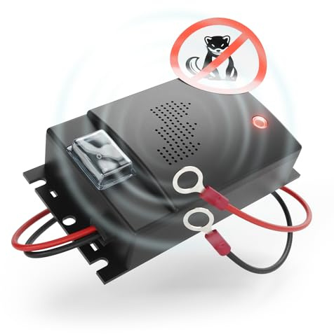 greate Marderschreck Auto mit 12V Batterieanschluss - Maderschrecker Auto für Motorraum inkl. Montagematerial - Ultraschall Marderabwehr, Marderschutz, Marder Vertreiben