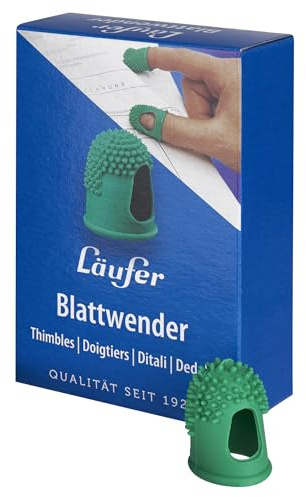 Läufer 77211 Blattwender Größe 2, Ø 15 mm, grün, Latex-frei, mit feinen Gumminoppen, Schachtel mit 10 Stück