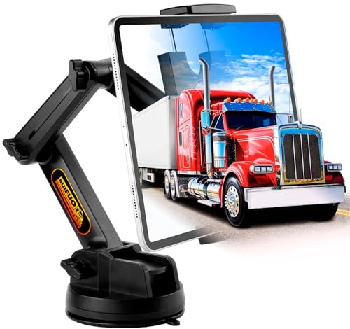 Tablet Halterung Auto,Tablet Halterung für LKW,Heavy Duty Super Saugnapf für Tablet & iPad Halterung LKW Armaturenbrett Windschutzscheibe 16,7 Zoll Langer Arm & Stabil,für 4,7-12,9 Geräte (Schwarz)
