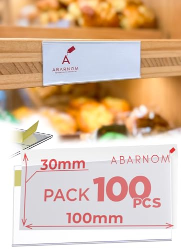 100 Stück selbstklebende Etikettenhalter 30mm x 100mm, individuelle selbstklebende Preisschildhalter 100mm, Preisaushänge, Preisetiketten, transparente Klebeetiketten