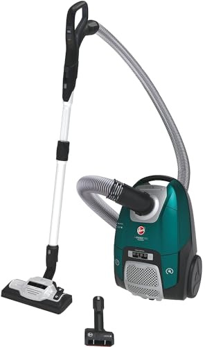 Hoover Bodenstaubsauger mit 3,5 L Beutel & HEPA-Filter – extra leiser Staubsauger (69 dBA) mit automatischem Beutelentsorgungssystem & Haustier-Düse – Allergy Edition für Allergiker [HE530ALG]