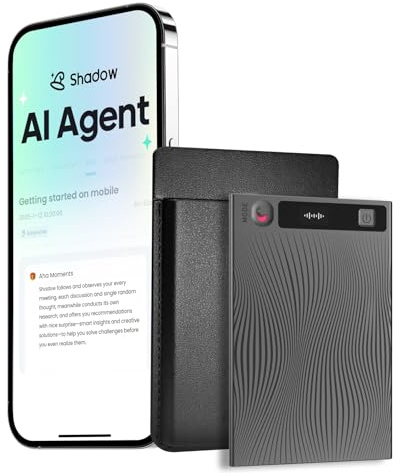 Mobvoi TicNote KI Digitales Diktiergerät, 64 GB Speicher, Notizrekorder mit Hülle, App-Steuerung, über 100 Sprachen, Transkribieren, Zusammenfassen mit AI Shadow,digitaler Audiorekorder Sprachrekorder
