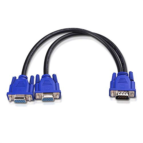 Cable Matters VGA Splitterkabel zur Bildschirm Duplizierung, 30 cm | VGA Y Kabel, VGA Splitter 2 Monitore, Mirror Display nur, no Screen Verlängerung, Screen duplication