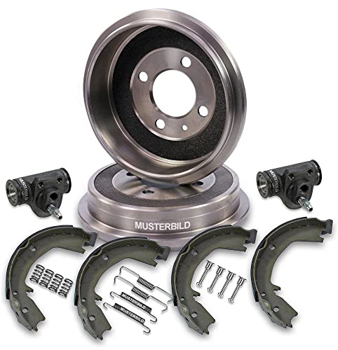 BESTPRICE ATP Bremsensatz Hinterachse inkl. 2x Bremstrommel Hinterachse 4x | Kompatibel mit: AUDI A2, SEAT CORDOBA, IBIZA III, IBIZA IV, VW FOX Schrägheck, POLO, POLO IV Stufenheck, POLO V