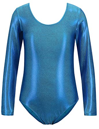 Odizli Turnanzug Mädchen Langarm Kinder U Rücken Strass Gymnastikanzug Ballett Trikot