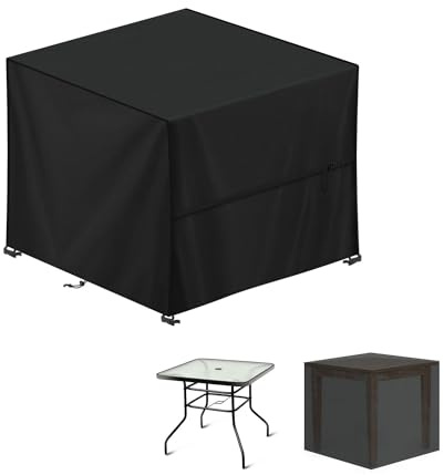 LAMUNI Abdeckhaube Gartenmöbel 80x80x80cm Tisch Abdeckung Gartentisch Wasserdicht Abdeckplanen für Gartenmöbel Plane 420D Oxford Gewebe Schutzhülle für Gartenmöbel, Loungemöbel, Rattanmöbel