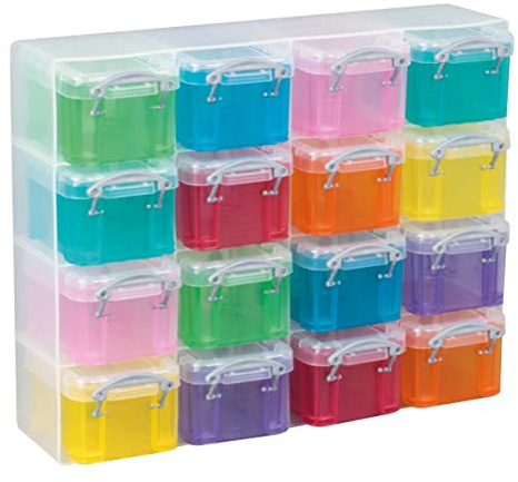 Really Use Box 16x0.14ORG01 16er Aufbewahrungsbox, je 0,14 Liter (sortiert)
