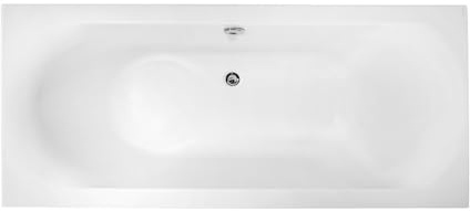 Belvit Vienna Acryl Badewanne 180 x 80 cm, rechteckig | Mittelablauf, höhenverstellbare Standfüße, vorwandbadewanne raumsparbadewanne, freistehend, Weiß