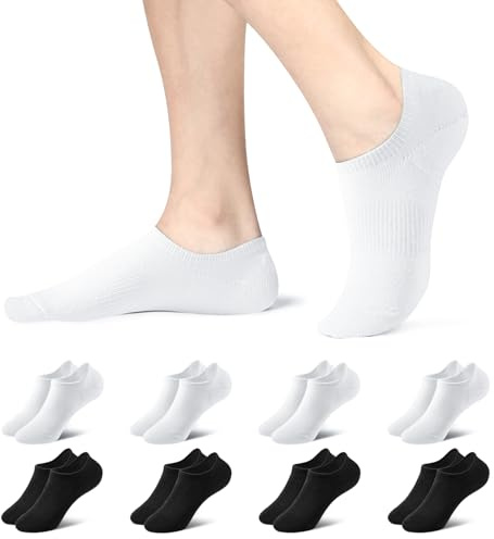 fitfets Sneaker Socken Damen Herren Füßlinge 8 Paar No Show Socken | Unsichtbare Sneakersocken mit Rutschfest Silikon,Invisible,atmungsaktive Kurzsocken