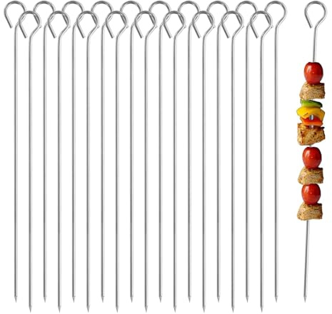 Schaschlikspieße Edelstahl 30 cm Grillspieße Fleischspieße Edelstahl Schaschlik Spiesse Grill Spieße Lange Metallspieße 20 STK