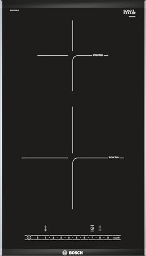 Bosch PIB375FB1E Serie 6 Domino-Induktionskochfeld, 30 Breit, PowerBoost Schnelleres Kochen, DirectSelect Intuitive Bedienung, ComfortProfil Elegant Dekorloses Design, ReStart, QuickStart