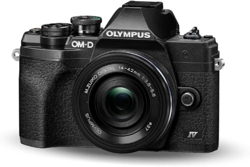 Olympus OM-D E-M10 Mark IV Micro-Four-Thirds-Systemkamera-Kit, 20 MP Sensor, 5-Achsen-Bildstabilisation,leistungsstarker AF, Wi-Fi,schwarz inkl. M.Zuiko Digital ED 14-42mm F3.5-5.6 EZ Pancake schwarz