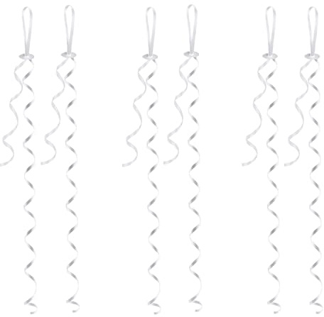 Ballonverschlüsse, 100 Stück Ballonband Ballonschnur Ballonverschlüsse mit Band Kräuselband für DIY Weihnachten Geburtstag Hochzeit Party Dekoration Normale Ballons Heliumballons Weiß