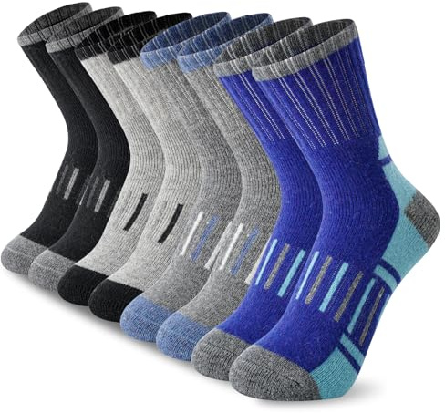 BISOUSOX Merino Wollsocken Kinder Winter Wandersocken 4-7/8-12 Jahre Alt | Dicke Warme Socken Thermosocken Kinder Socken Skisocken für Kinder Geschenk für Jungen&Mädchen