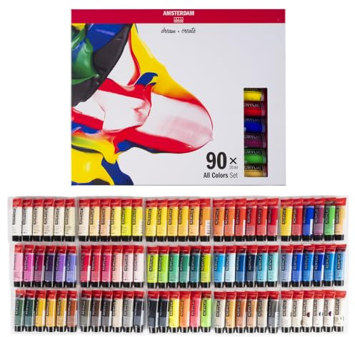 Amsterdam Standard Series Acrylfarben Set | Komplettes Probierset (90 x 20 ml Tuben) Farben