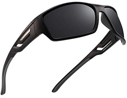 PUKCLAR Polarisierte Sportsonnenbrille Herren & Damen, UV400 Schutz Kat.3 | Leichter TR90-Rahmen entlastet Nasenrücken. Polarisierte UV400-Kat.3-Gläser blocken UV-Strahlen, universeller Outdoor-Einsatz