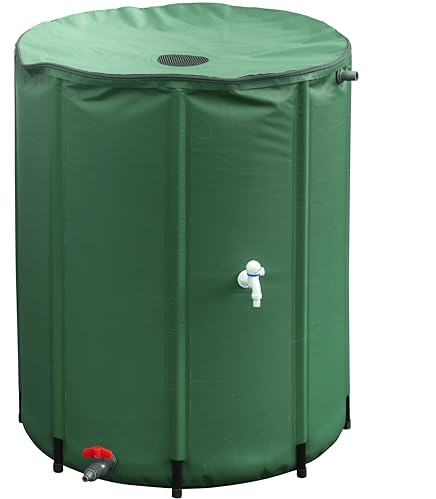 Meister Regentonne faltbar - 500 Liter - 98 x Ø 80 cm - Kunststoff - grün / Regenfass / Regentonnenbehältnis / Wasserspeicher / 9968400