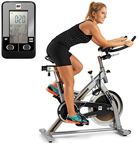 BH Fitness MKT Jet BIKE H9158RF Indoorbike/Indoorcycling/PolyV-Riemen/Reibungssystem / 18 kg Schwunggewicht/Ideal für Anfänger mit dem indoor cycling