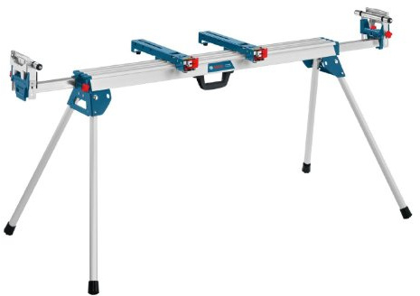 Bosch Professional Arbeitstisch für Kapp- und Gehrungssägen GTA 3800 (1.578 mm Länge, 824 mm Höhe, Gewicht 22,3 kg, inkl. Maschinenhalter, Schraubschlüssel, Werkstückauflagen)