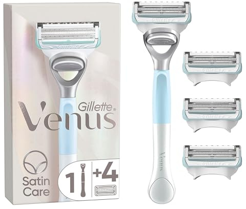 Gillette Venus Rasierer Damen für den Intimbereich, Damenrasierer mit 4 Ersatzklingen, Intimrasierer für Frauen hilft, die Haut vor Irritationen zu schützen