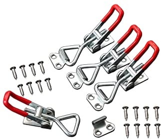 4 Stück Spannverschluss Klein, Schnellspanner Knebelklemme, Kistenverschluss Edelstahl Abschließbar, Hebelverschluss mit Befestigungsschraube, für Tür, Schrank, Kasten