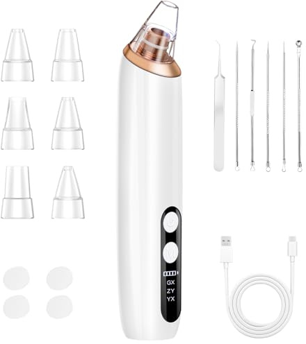 BUTBU Mitesserentferner Porenreiniger Porensauger, 6 Sonden und 3 Modi USB-Laden, Gesicht-Porensauger, zur Gesichtsreinigung, Akne Behandlung, Mitesser Sauger, Hautpflege, Mitesser Remover