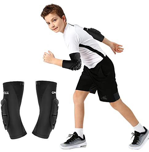 Volleyball Knieschoner Ellbogenschoner Kinder Jugendliche Kompressions-Stützbandage mit Verdickter Polsterung Atmungsaktiv Leicht Schutzausrüstung für Basketball Ringen Fußball Snowboarden Tanz