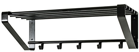 HAKU Wandgarderobe schwarz, Metall - Maße: B 65 cm x H 20 cm x T 30 cm, Style: Modern