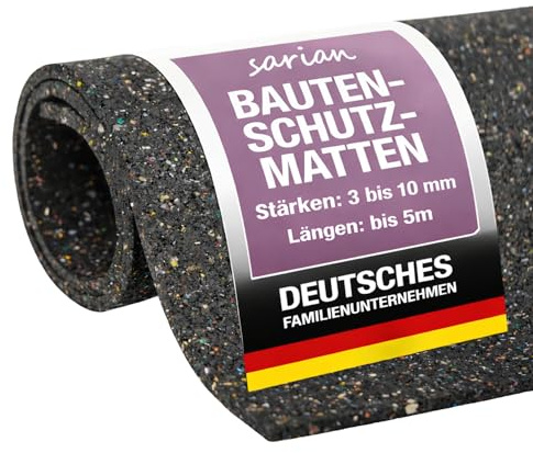 sarian Bautenschutzmatte STÄRKE: 3mm GRÖßE: 1000mm x 1000mm (1m x 1m) Gummimatte Ladungssicherung Schutzmatte