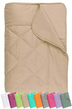 npluseins Sommerdecke 135x200 cm - dünne und leichte Bettdecke für den Sommer - Mikrofaser - Ökotex 100 - waschbar 60 Grad - 732.932, Mocca