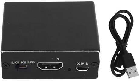 4K 60Hz HDMI Audio Extraktor, Konvertieren HDMI in o Optischer S/PDIF 3,5 mm Schall Extraktor Adapter Splitter Konverter, Digital Bis Analoge Audio Konverter für