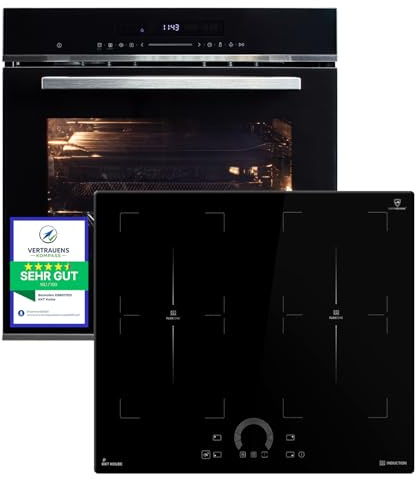 KKT KOLBE | Autarkes Herdset | 60cm Einbaubackofen EB8017ED | 59cm Induktionskochfeld IH85904FZ | Katalyse | Pizzafunktion | Grill | Umluft | Heißluft | Timer | Airfry | SET8017IH594FZ