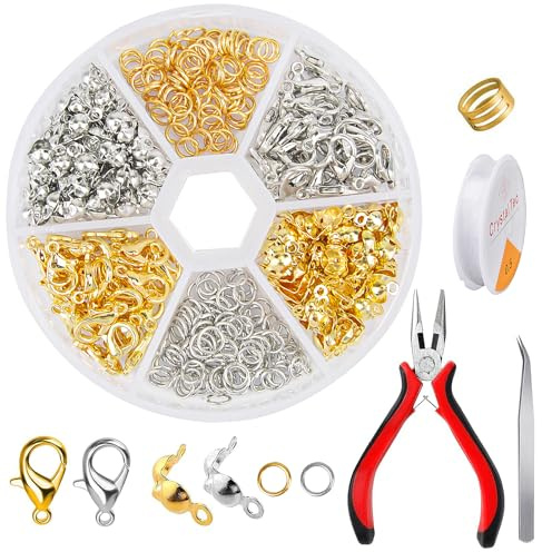 OdiuK Verschlüsse für Armbänder, 464-teiliges Schmuckverschluss Set | Zwei Farben für vielseitige Designs und eine einfache Kombination mit verschiedenen Schmuckmaterialien