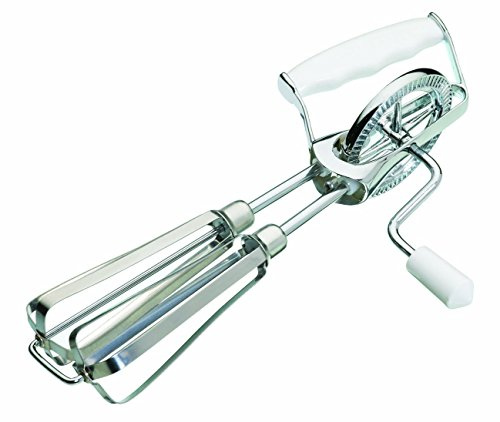 KitchenCraft drehbarer Schaumschläger, Edelstahl, Kunststoffgriff- und Hebel, 24,5 cm x 14 cm