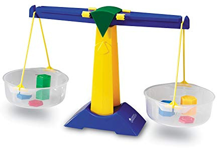 Learning Resources Balkenwaage, Ab 3 Jahren, Lernspiel Gewichte Wiegen und Vergleichen, Abnehmbare Schalen für feste Stoffe und Flüssigkeiten, 36 cm x 15 cm