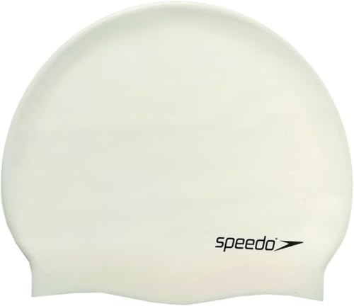 Speedo Unisex Flache Silikonbadekappe | Haarschutz White One Size