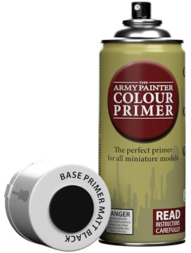 The Army Painter Colour Primer Matt Black, 400 ml Grundierung Spray Schwarz | Grundierungsspray Acryllack Spray für Fantasy Modellbau Wargames Tabletop Figuren, Warhammer & Dnd Miniatures