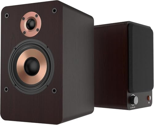 LONPOO Bluetooth Regallautsprecher mit USB, 100W Aktiv-Lautsprecher, USB/AUX-in/Optisch/Koaxial, 4 Woofer und 1 Tweeter Stereo Lautsprecher Boxen