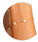 Aidenn Armband Damen Gold mit Cubic Zirkonia Blumen 925 Silber Bracelet für Mädchen,Goldene/Silver Stapelbare Armbander Handmade Schmuck Geschenk
