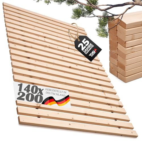 TUGA - Holztech Rollrost Lattenrost 140 x 200 cm 29mm 500kg stabilster Bettrost Rolllattenrost
