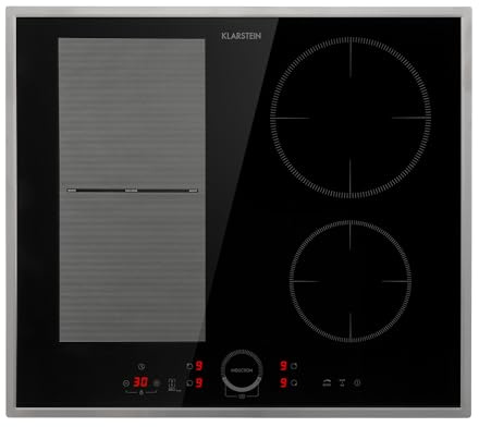 Klarstein Induktionskochfeld - Glaskeramik Einbau-Kochfeld Mit 4 Platten, Touch-Display, Digitalanzeige, Timer-Funktion, Schnelles Aufheizen - 7000 Watt
