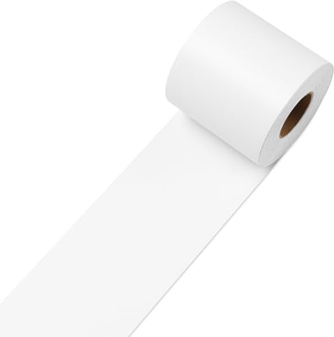 Decotalk Tapetenbordüre Selbstklebend Weiß Wasserdicht 7.6X1500cm Bordüre Selbstklebend PVC Dekorative Bordüre Tape Spiegel Rahmen Trim Reparatur Klebeband Tapetenbordüre für Badezimmer Küche Wand